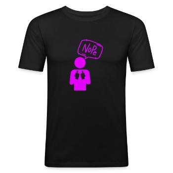 Nope - Men's Slim Fit T-Shirt - black - Front - Nik (191cm)
