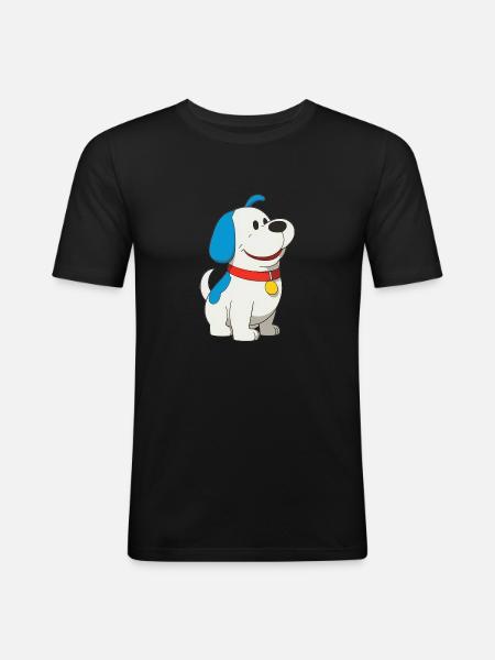 chien - T-shirt près du corps Homme - noir