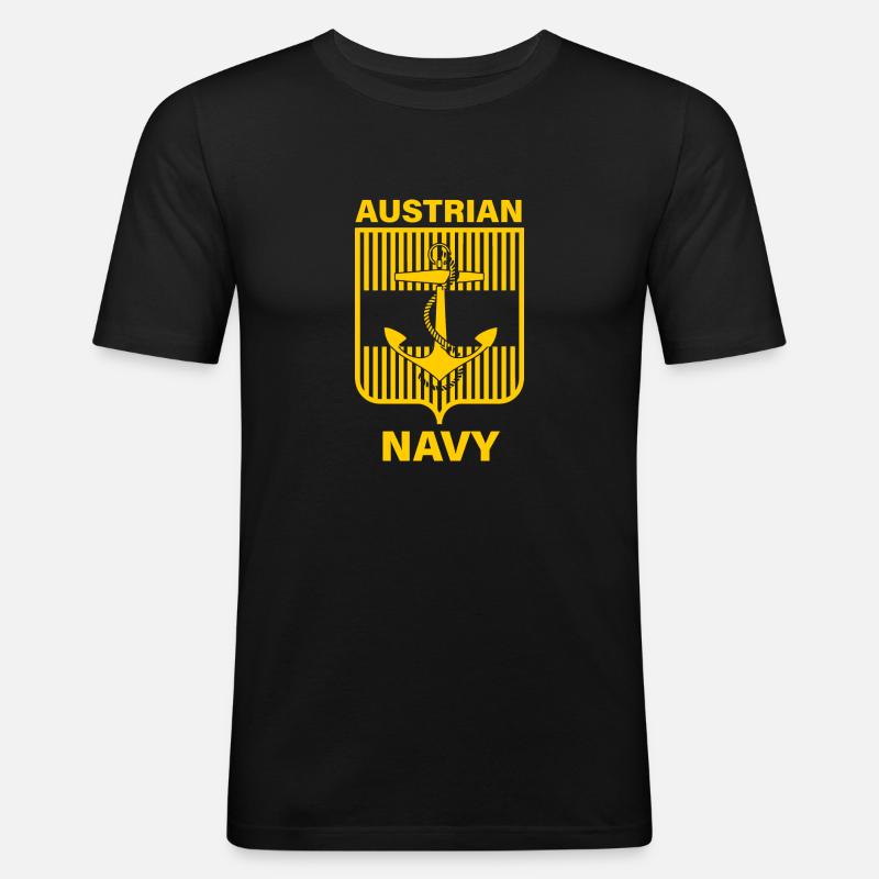 Austrian Navy monochrome Gelb - Männer Slim Fit T-Shirt - Schwarz