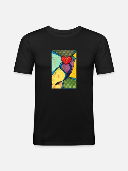 Heart - Men's Slim Fit T-Shirt - black
