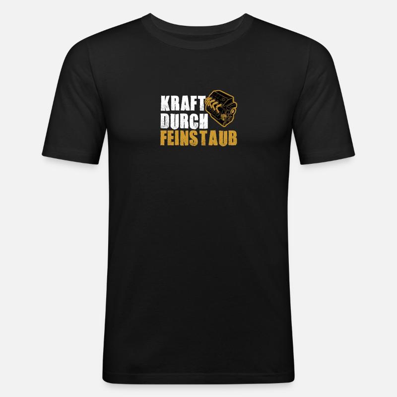 Kraft durch Feinstaub - Männer Slim Fit T-Shirt - Schwarz