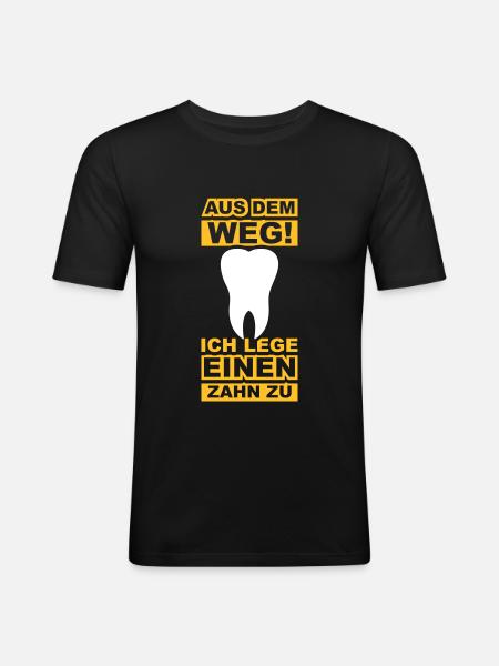 Zahn zulegen - Männer Slim Fit T-Shirt - Schwarz