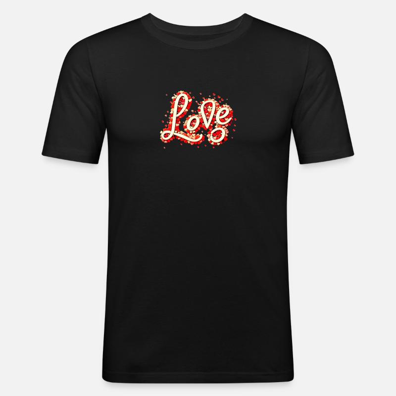 Love - Männer Slim Fit T-Shirt - Schwarz