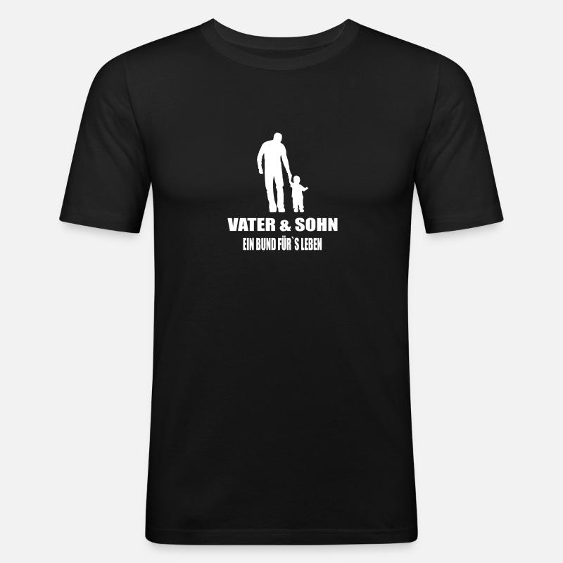 Papa - Männer Slim Fit T-Shirt - Schwarz