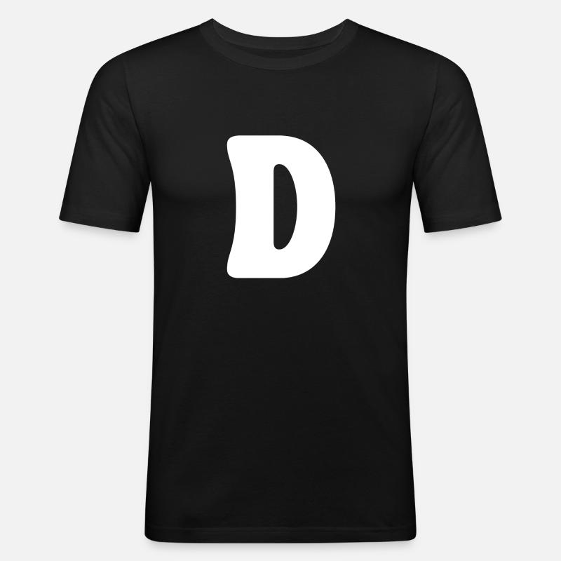 D - Männer Slim Fit T-Shirt - Schwarz