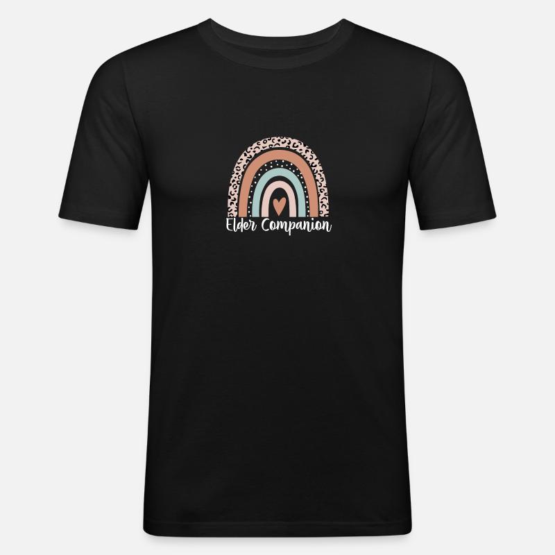 Ältester Gefährte Regenbogenleopard Lustiger Ältester - Männer Slim Fit T-Shirt - Schwarz