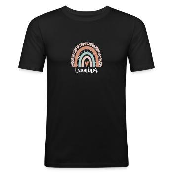 Examiner Rainbow Leopard Funny Examiner - Men's Slim Fit T-Shirt - black - Front - Nik (191cm)