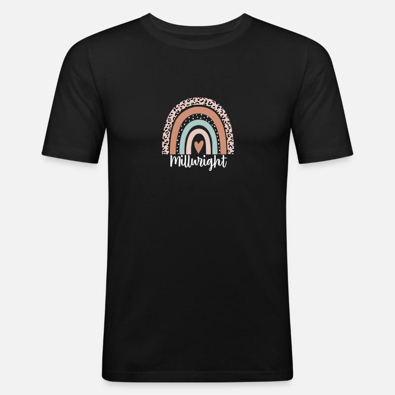 Millwright Regenbogen Leopard Lustig Millwright - Männer Slim Fit T-Shirt - Schwarz