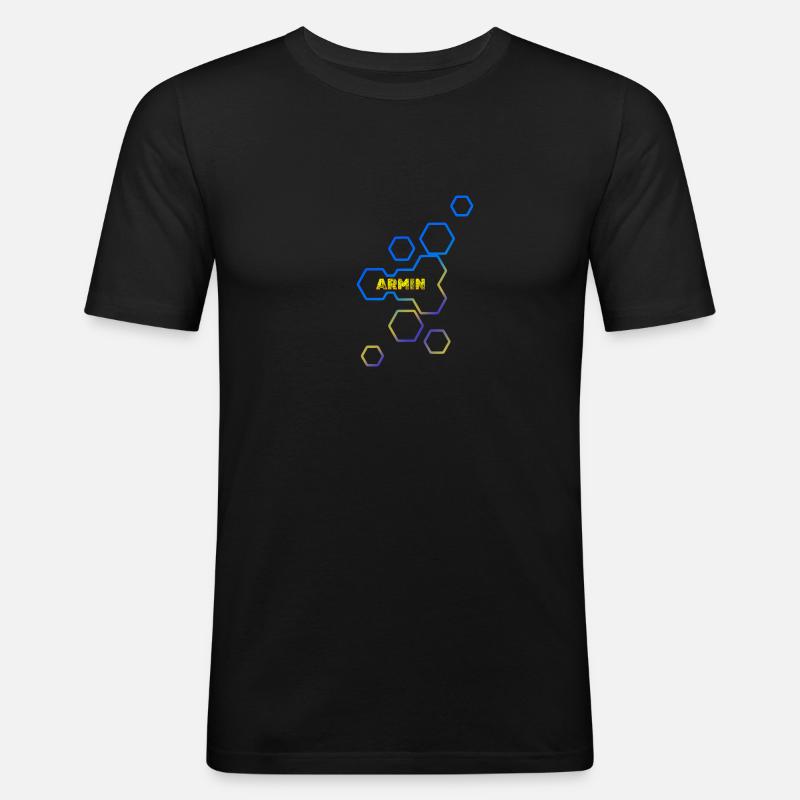 Geschenk ArMin - Männer Slim Fit T-Shirt - Schwarz