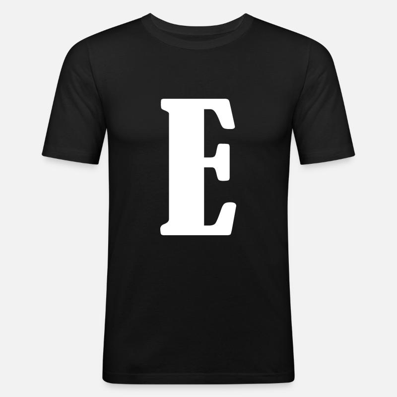 E - Männer Slim Fit T-Shirt - Schwarz