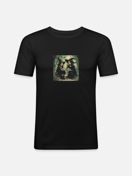 witches' tea break - Men's Slim Fit T-Shirt - black