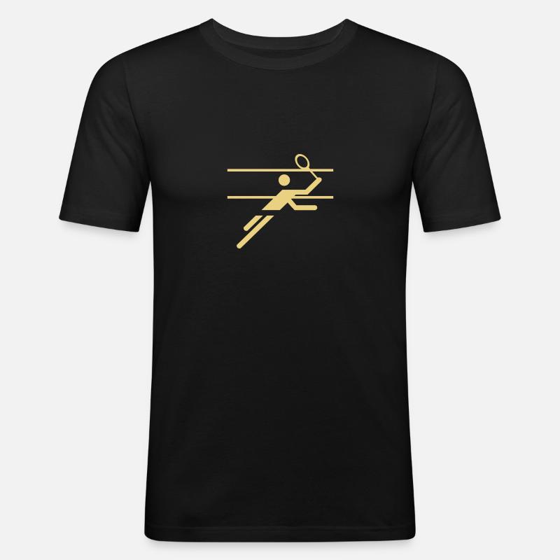 badminton_01 - Männer Slim Fit T-Shirt - Schwarz