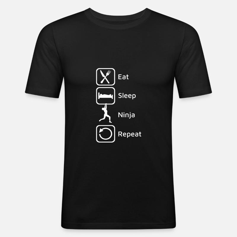 Ninja Warrior - Eat Sleep Ninja Repeat. - Men's Slim Fit T-Shirt - black