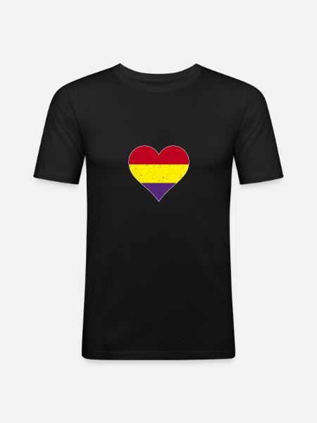 Republikanische Herz - Männer Slim Fit T-Shirt - Schwarz