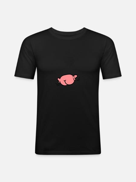 Arsch mit Ohren - Männer Slim Fit T-Shirt - Schwarz