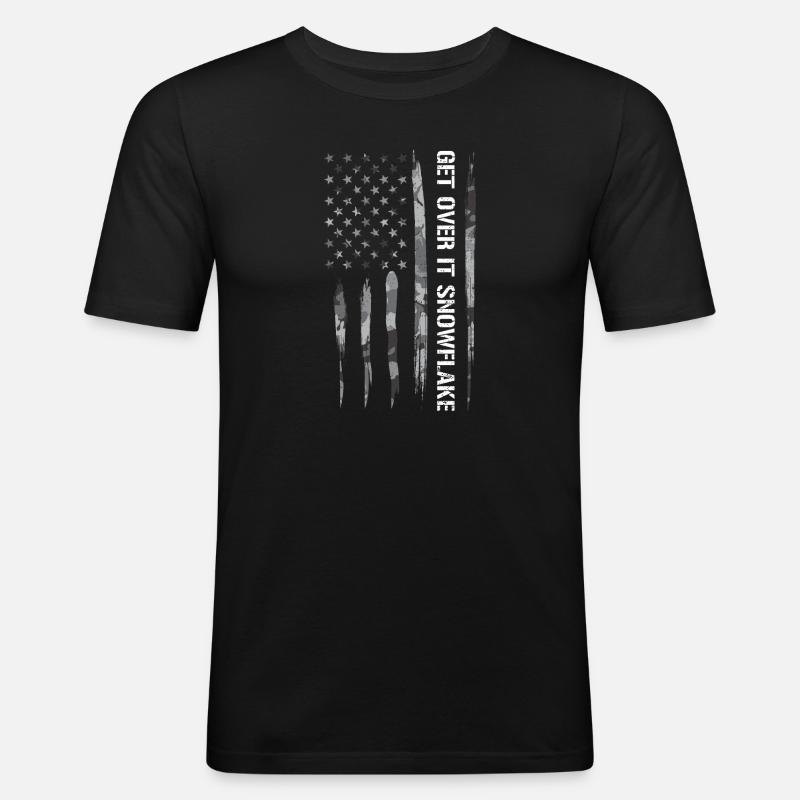 Get Over It Snowflake - Männer Slim Fit T-Shirt - Schwarz