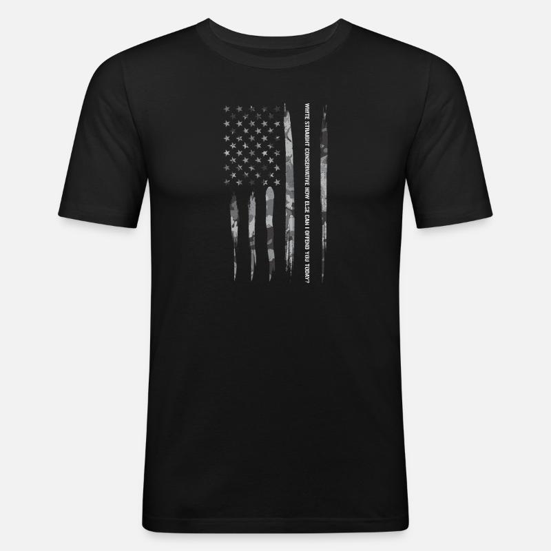 White Straight Conservative How... - Männer Slim Fit T-Shirt - Schwarz