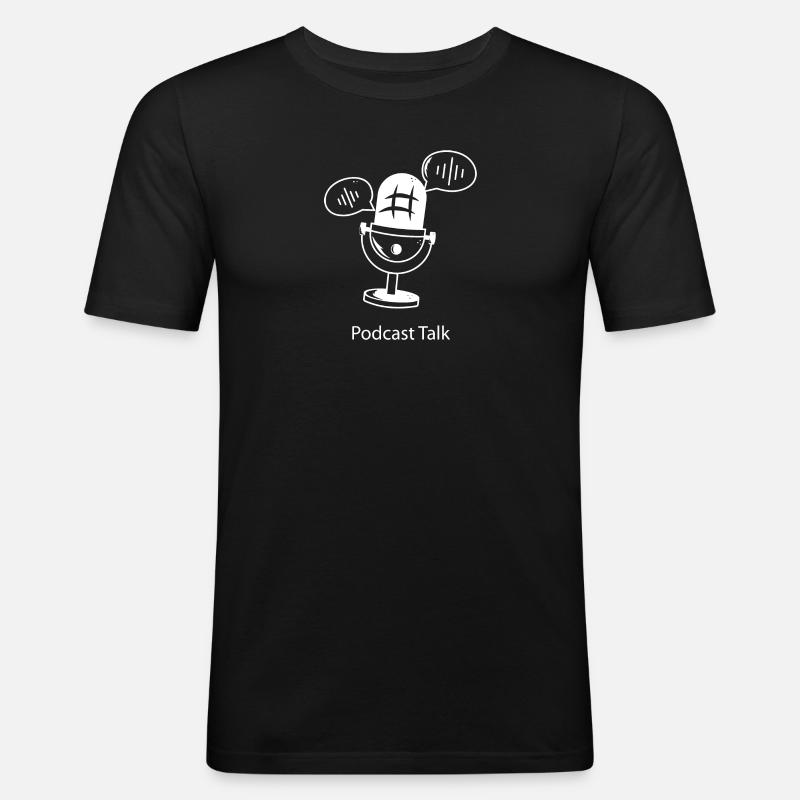 Microphone Comic Speech Bubble - Men's Slim Fit T-Shirt - black
