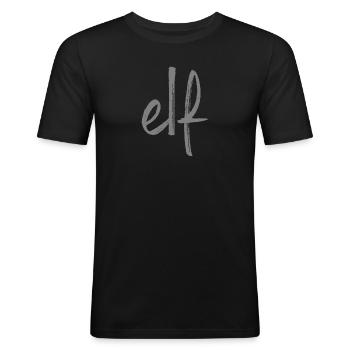 elf 11 Geburtstag Zahl Mannschaft Ziffer Geschenk - Männer Slim Fit T-Shirt - Schwarz - Vorne - Nik (191cm)