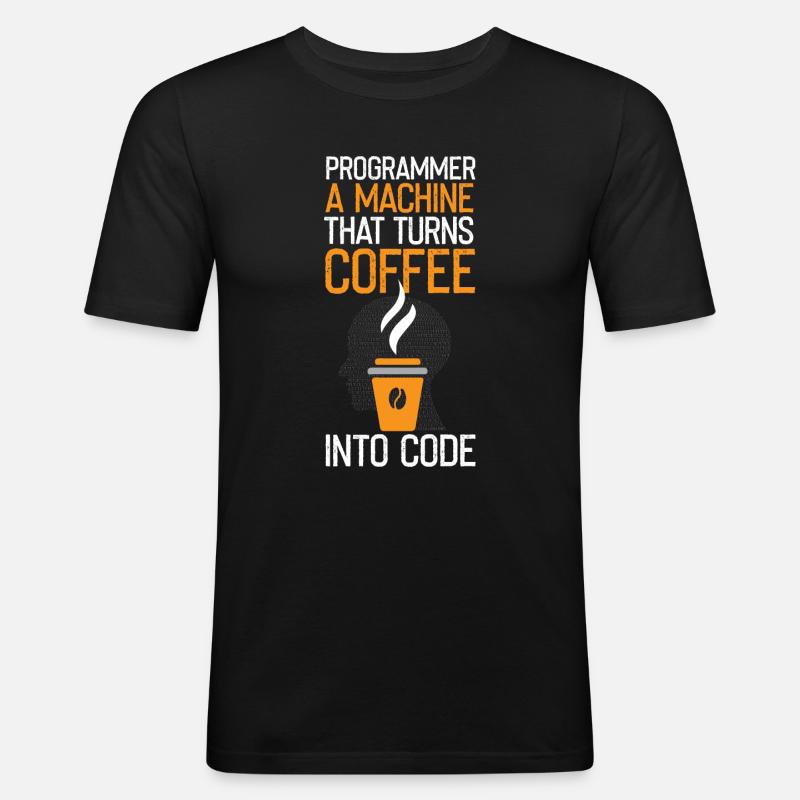 Lustiger Programmierer Spruch - Männer Slim Fit T-Shirt - Schwarz