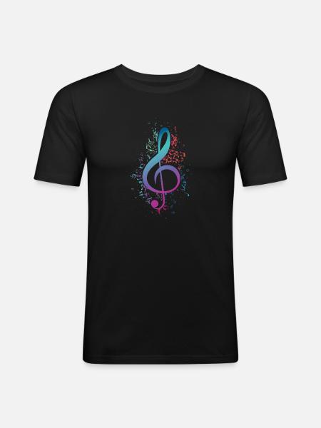 Sheet Music Key Musician Gift Violin Closures - Men's Slim Fit T-Shirt - black