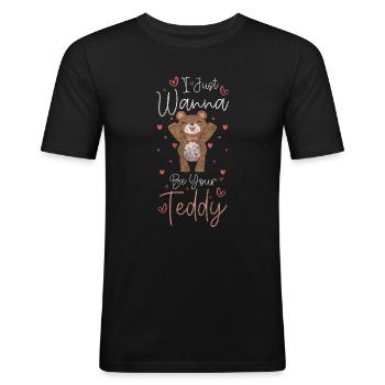 Stuffed Toy Stuffed Toy Snuggle - Men's Slim Fit T-Shirt - black - Front - Nik (191cm)