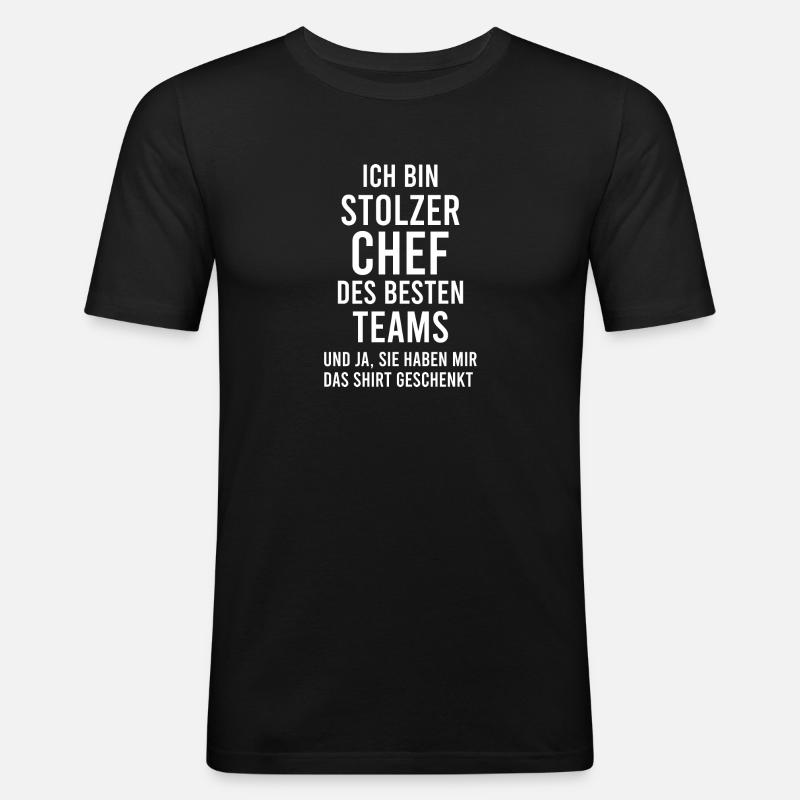 Stolzer Chef Geschenk - Männer Slim Fit T-Shirt - Schwarz