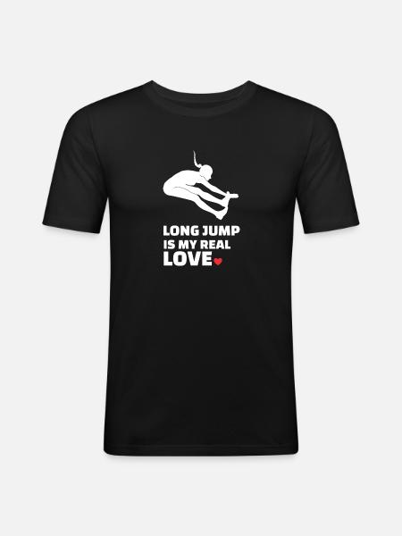 Ich Liebe Weitsprung - Männer Slim Fit T-Shirt - Schwarz