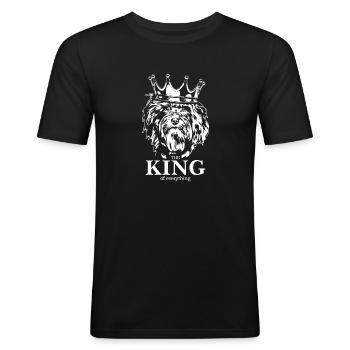 Bichon Havanais Roi de tout Chiens Wilsigns - T-shirt près du corps Homme - noir - Devant - Nik (191cm)