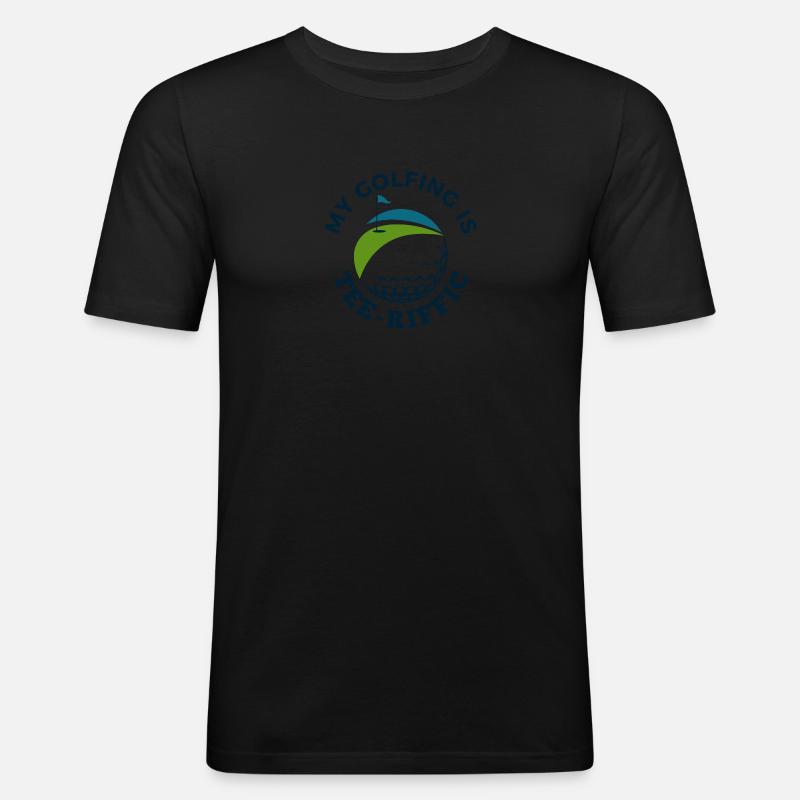 Golf Tee-Riffic Lover Funny Golfing - Männer Slim Fit T-Shirt - Schwarz