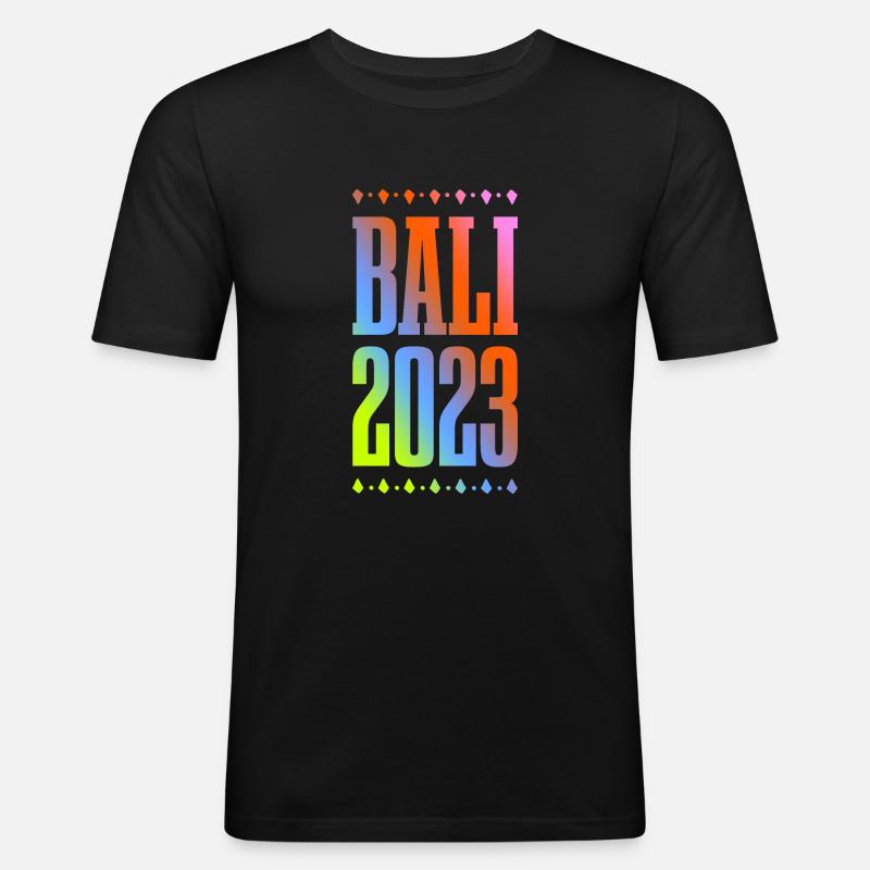 Bali 2023 - Männer Slim Fit T-Shirt - Schwarz