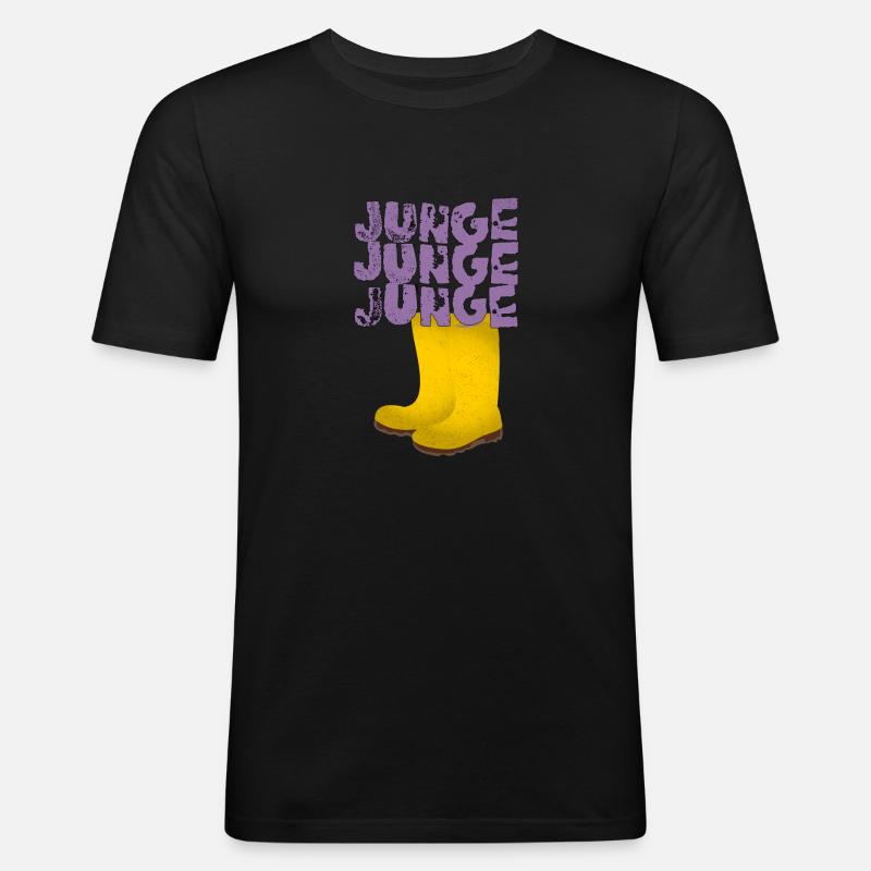 Junge Junge Junge - Männer Slim Fit T-Shirt - Schwarz