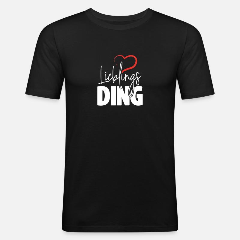 Lieblingsding mit Herz - Männer Slim Fit T-Shirt - Schwarz