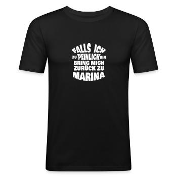 Bachelor Party Marina - Men's Slim Fit T-Shirt - black - Front - Nik (191cm)