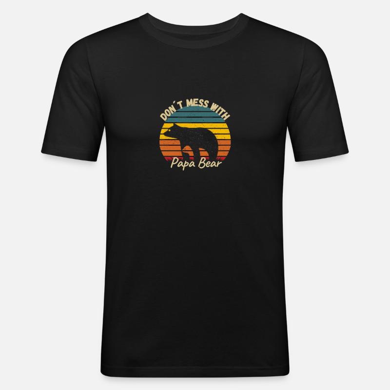 Papabär - Männer Slim Fit T-Shirt - Schwarz