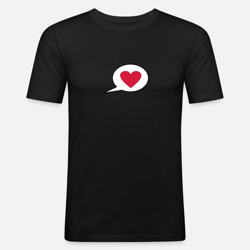 Ich liebe Dich - Männer Slim Fit T-Shirt - Schwarz