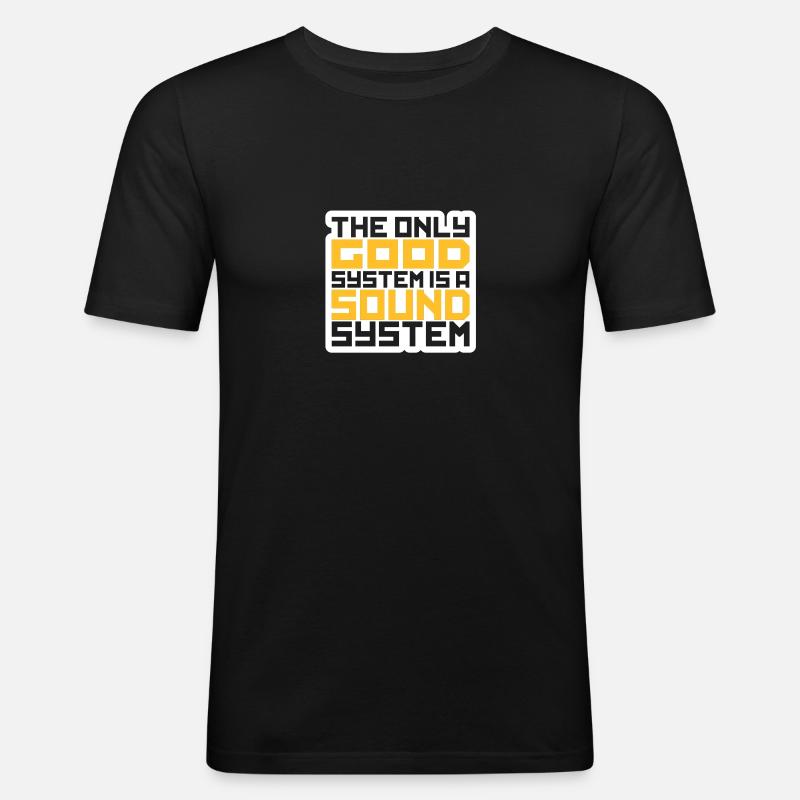 soundsystem - Männer Slim Fit T-Shirt - Schwarz