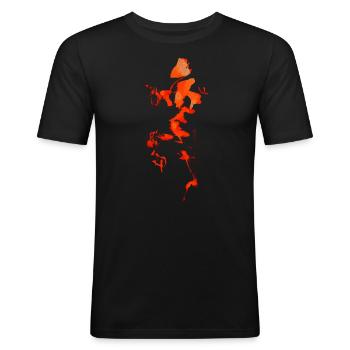 Fire Figurine - Abstract - Men's Slim Fit T-Shirt - black - Front - Nik (191cm)