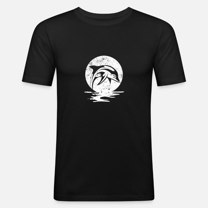 Delfin - Männer Slim Fit T-Shirt - Schwarz