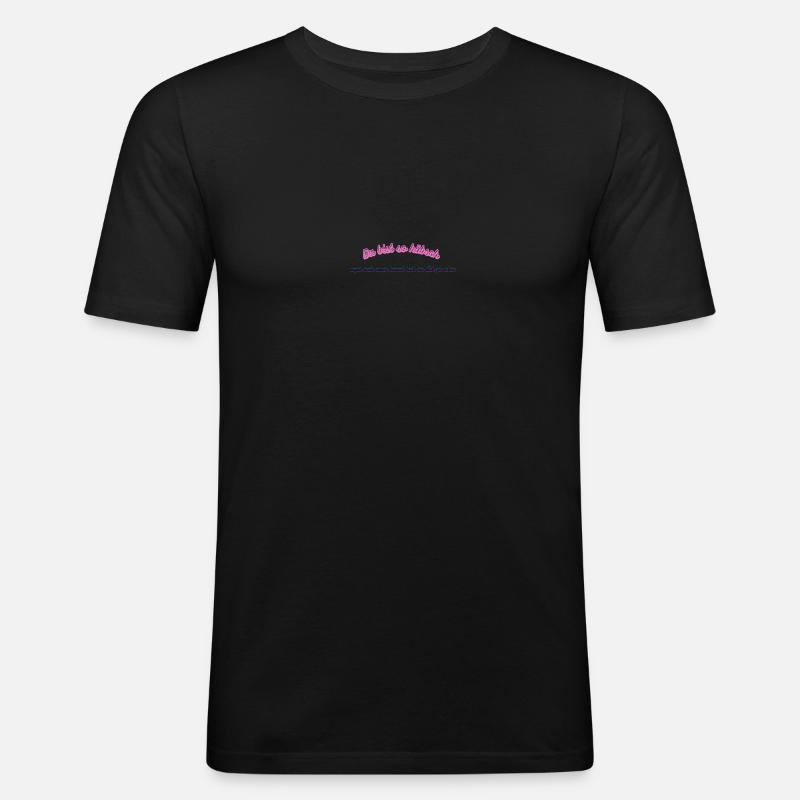 cooler spruch - Männer Slim Fit T-Shirt - Schwarz