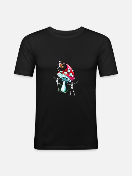 Mushroom - T-shirt près du corps Homme - noir