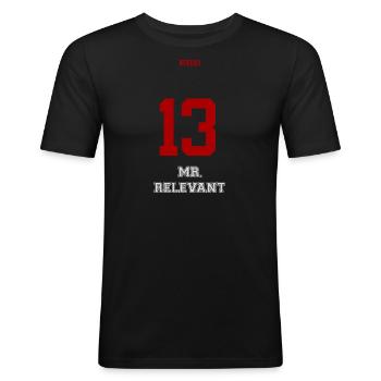 13 M. Relevant - T-shirt près du corps Homme - noir - Devant - Nik (191cm)