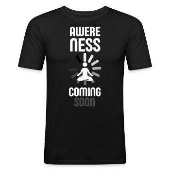 Awereness coming soon - Men's Slim Fit T-Shirt - black - Front - Nik (191cm)