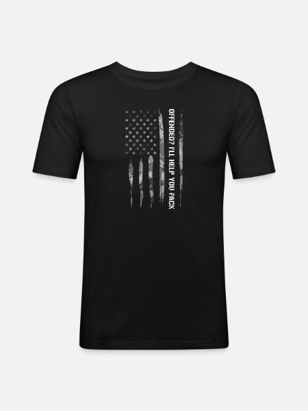 Offended? I'll Help You Pack - Men's Slim Fit T-Shirt - black