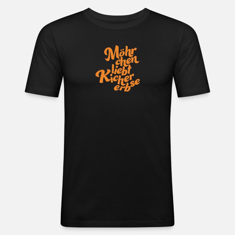 Logo without background orange - Männer Slim Fit T-Shirt - Schwarz