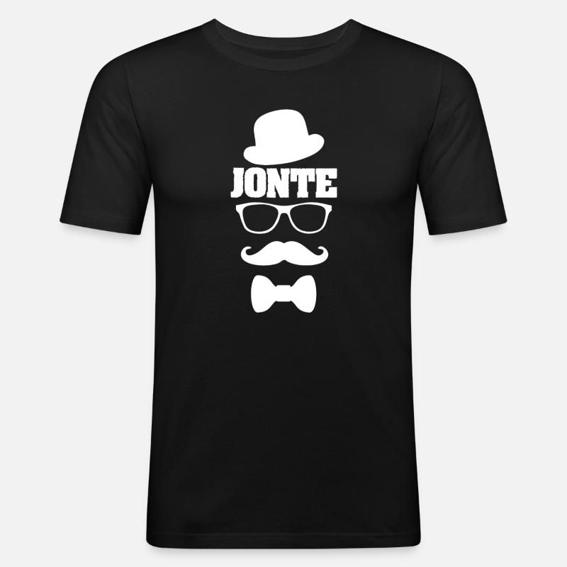Jonte - Männer Slim Fit T-Shirt - Schwarz