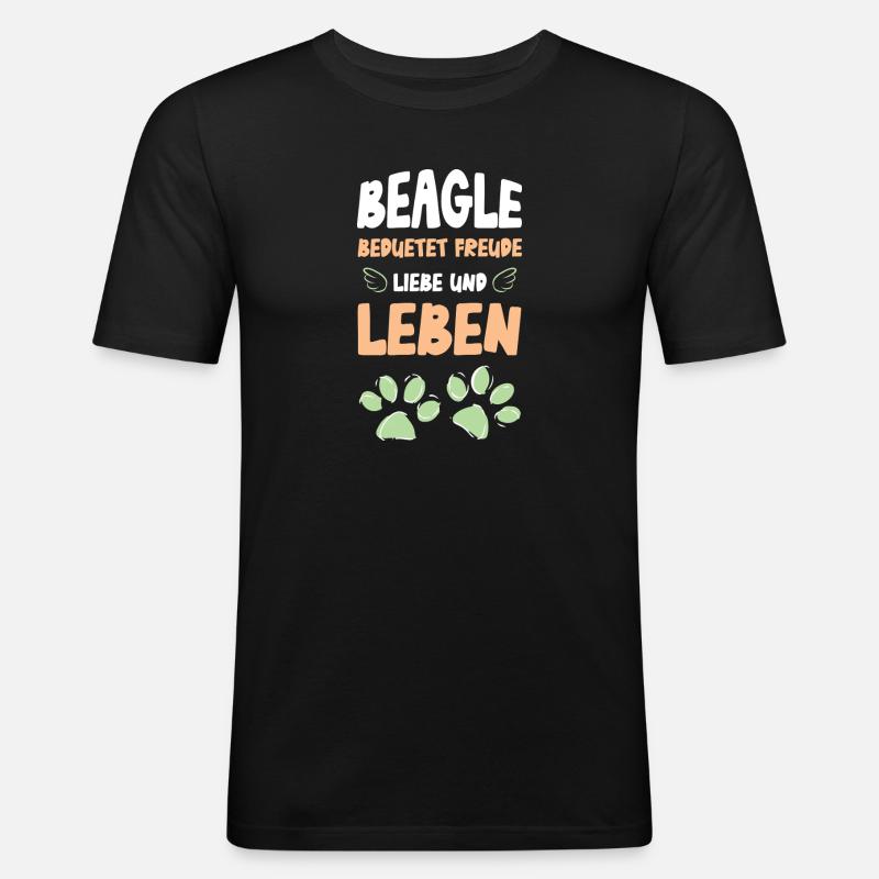 Beagle Liebe Leben - Männer Slim Fit T-Shirt - Schwarz