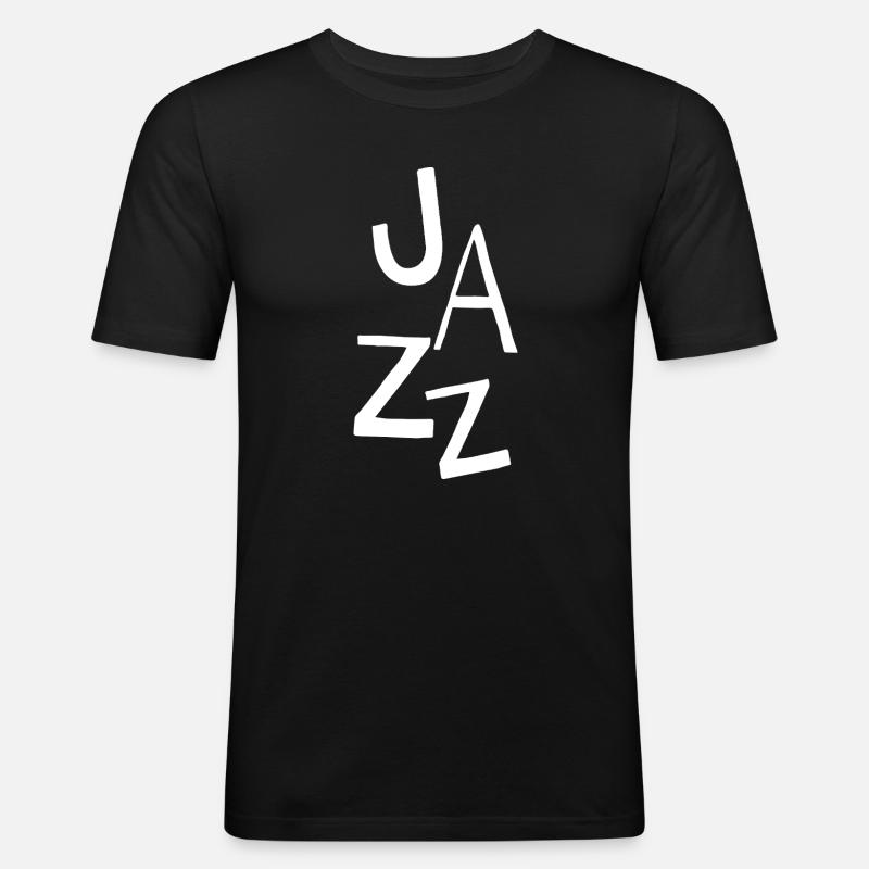 Conception typographique jazz - T-shirt près du corps Homme - noir