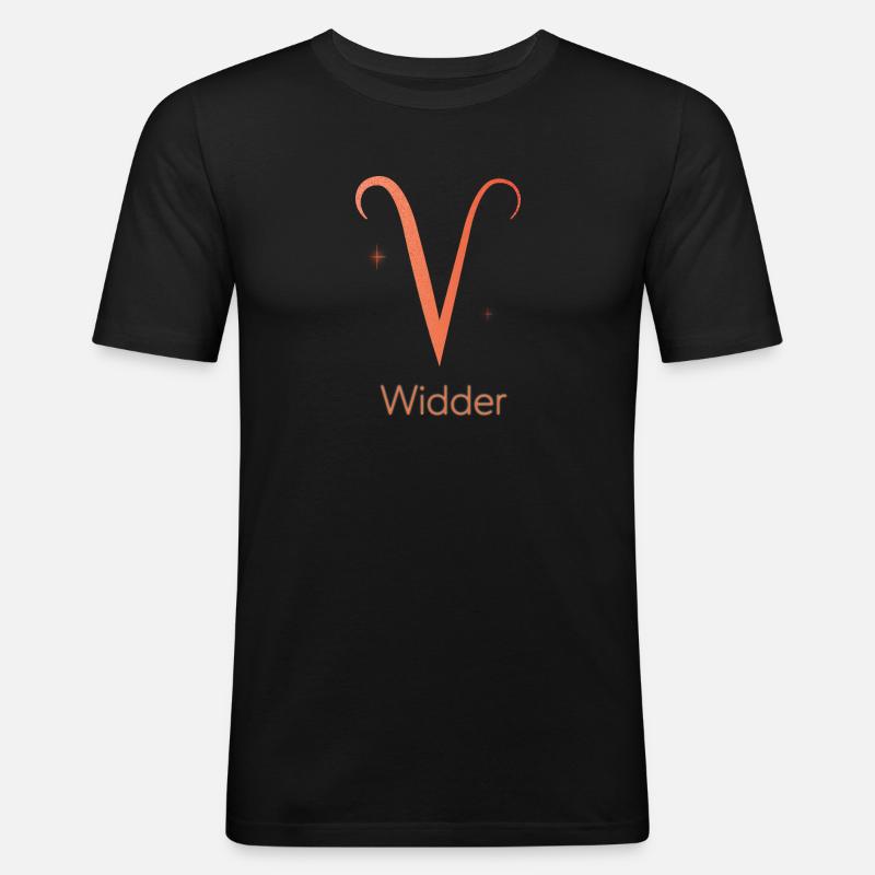Sternzeichen Widder - Männer Slim Fit T-Shirt - Schwarz