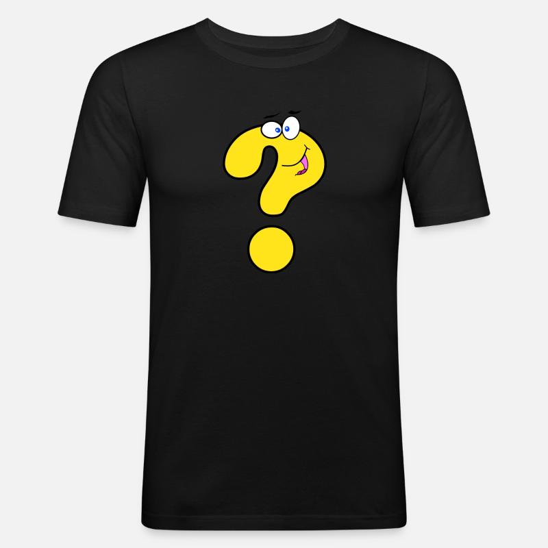 Lachendes Fragezeichen - Männer Slim Fit T-Shirt - Schwarz